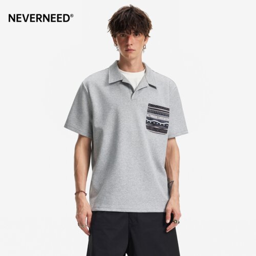 NEVERNEED费尔岛口袋POLO衫男