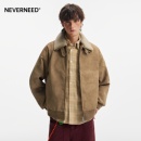 NEVERNEED美拉德羊羔毛绒棉衣男女冬季美式底特律保暖情侣装棉服