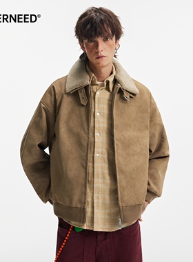 NEVERNEED美拉德羊羔毛绒棉衣男女冬季美式底特律保暖情侣装棉服