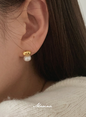 Marina | 小众高级感925纯银小珍珠耳钉 天然淡水珍珠小巧精致女