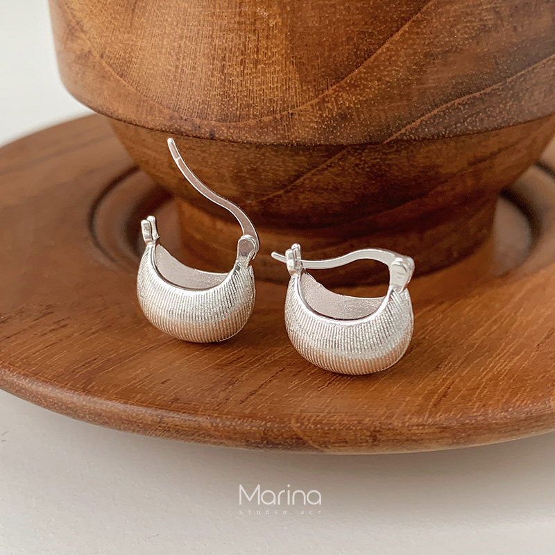 通体925纯银腋下包造型耳扣