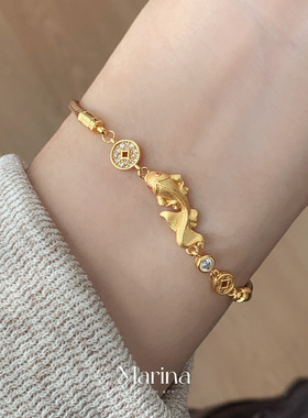 【年年有鱼】棕绳拉丝金钱编织锦鲤复古新中式手链钱币小鱼女