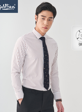 【抑菌】金利来春秋新款男士长袖衬衫竖条纹高级感商务休闲衬衣男