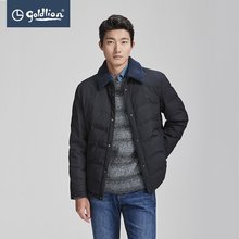 金利来冬季新款白鸭绒羽绒服男时尚保暖可拆卸帽商务休闲外套男款