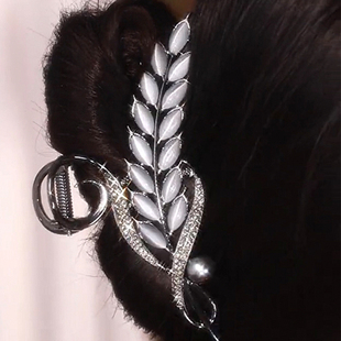 猫眼石麦穗发夹2025新款 高级感气质夹子头饰后脑勺鲨鱼夹大号抓夹