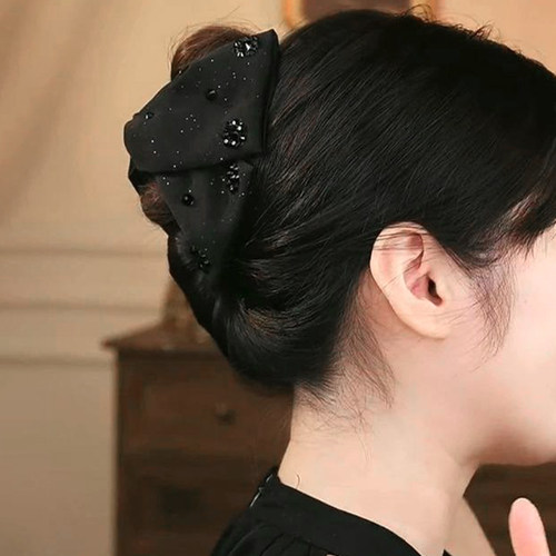 路易斯抓夹女高级感2025新款黑色头花盘发神器夹子头饰发夹后脑勺