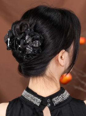 高级感抓夹女2026新款发量少丸子头盘发发夹女后脑勺夹子头花头饰