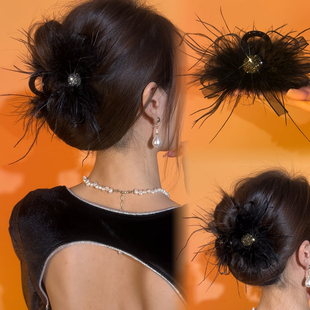 发夹毛毛抓夹女2025新款 百搭气质半扎发夹子头饰女发饰 高级感时尚