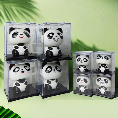 太阳能熊猫摆件创意纳福抱竹汽车光能招手可爱家居桌面装饰品