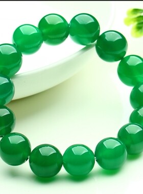 a级绿玛瑙手串冰种玉髓水晶