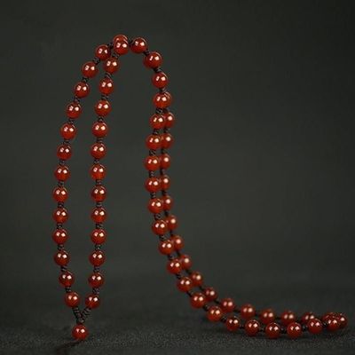 天然红玛瑙吊坠挂绳珠链玉绳和田玉翡翠挂件吊坠挂绳男女款