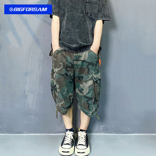 复古做旧M65休闲五分军裤 BIGFORSAM美式 短裤 M51大兜迷彩工装 经典