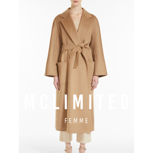 【幼驼绒+羊绒】意大利面料 婴儿肌肤级 女士水波纹羊绒大衣 9223