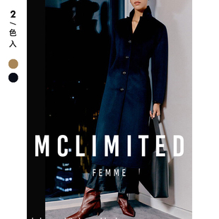 韓單 / 意大利進口50%羊絨羊毛混紡面料 女士手縫毛呢大衣 9220