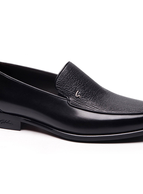 意大利进口沙驰男鞋2025新款商务休闲鞋男士鲨鱼皮皮鞋ISXT7A2665