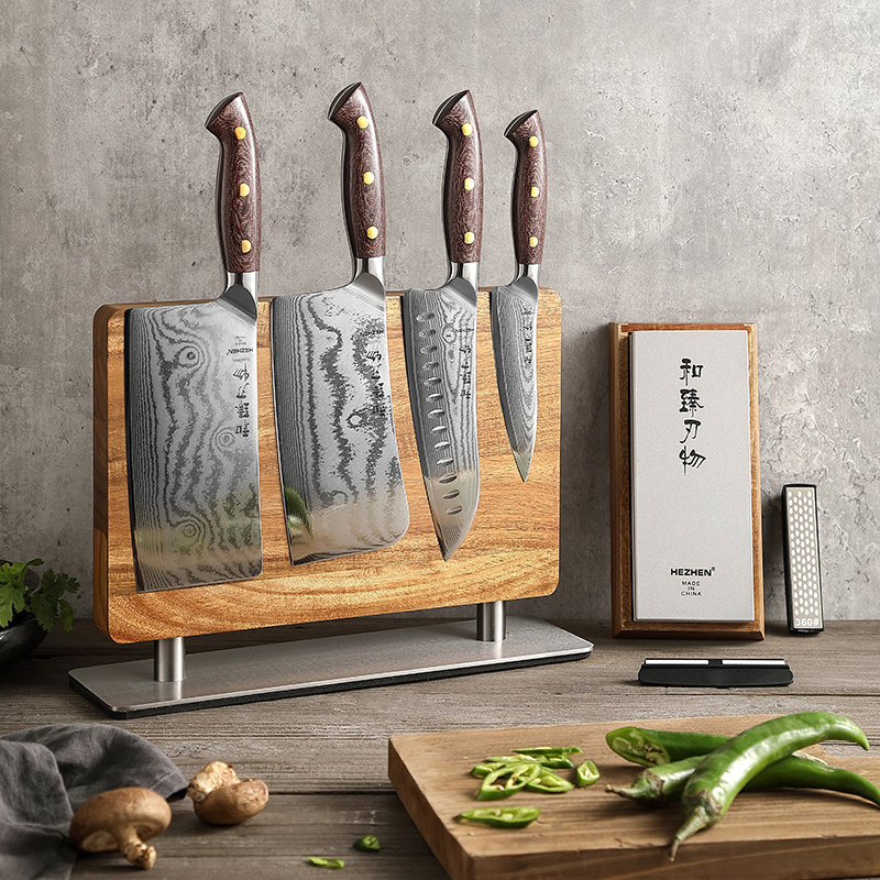 和臻大马士革钢刀具套装组合五件套厨房家用切片刀切菜刀送礼套刀