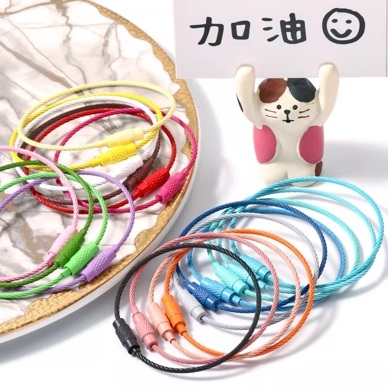DIY彩色烤漆不锈钢丝钥匙圈