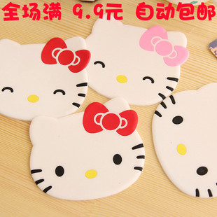 创意简约防滑可爱KT猫咪餐桌垫硅胶碗垫 卡通茶杯垫子隔热垫杯垫