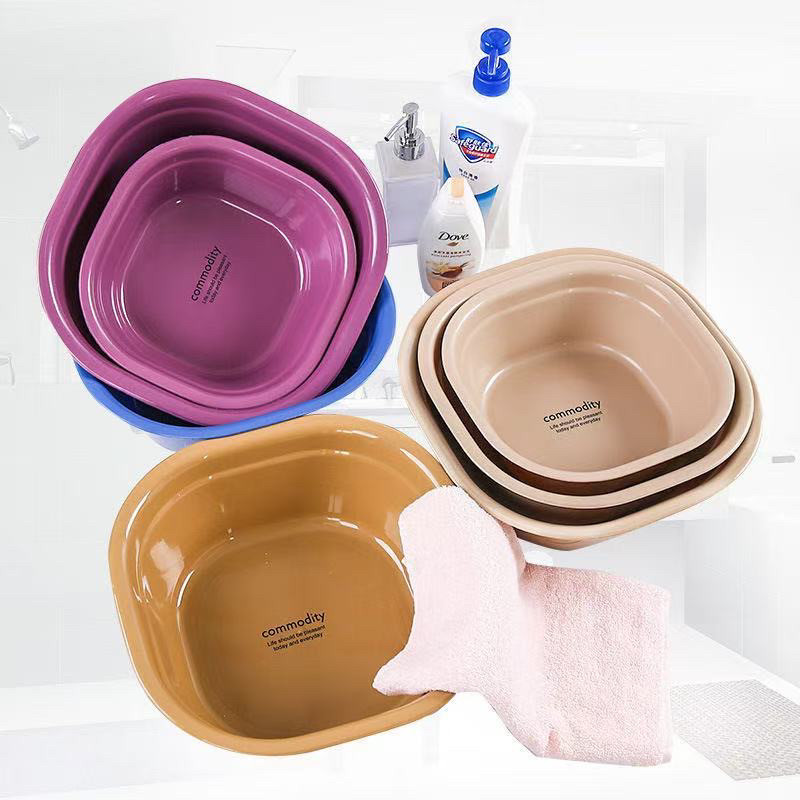 多彩方形加厚脸盆婴儿洗浴小号洗脸盆塑料洗脚盆大号洗衣盆水果盆,家庭/个人清洁工具,脸盆,淘宝优惠券,粉丝福利购,淘宝优惠卷