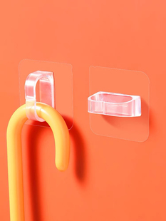 透明圆孔壁挂免打孔多用途无痕粘钩置物架喷雾瓶雨伞撑衣杆收纳架