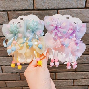 超仙儿童发饰可爱蝴蝶结汉服头饰发夹小女孩夹子女宝宝头花发卡子