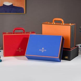 厂家直销红酒包装礼品盒高档空盒双支装葡萄酒皮盒手提收纳木箱子