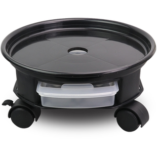 抽屉式可移动花盆加厚圆形万向轮托盘塑料花盆底座底托带轮带刹车