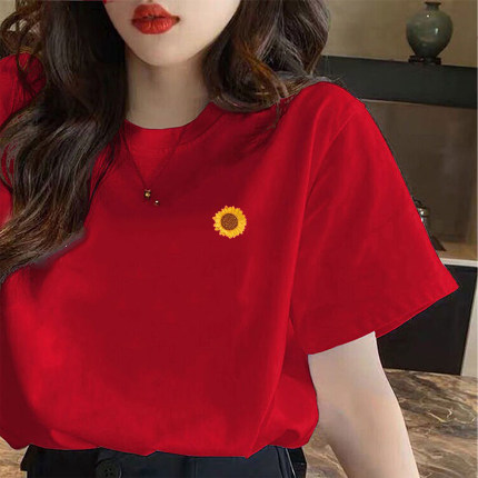 高考专用T恤女中考穿衣服无字对勾T恤纯棉短袖学生班服妈妈送考服