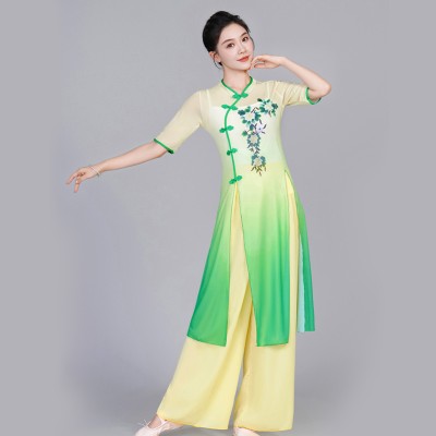 新款广场舞服装修身中国风练功服跳舞衣服古典舞民族风舞蹈演出服