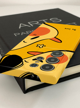 情侣小鸡小鸭新款菲林壳s23+硬壳适用三星s24ultra华为OPPO苹果VIVO手机壳s22十/s21/a54/note10plus的保护套