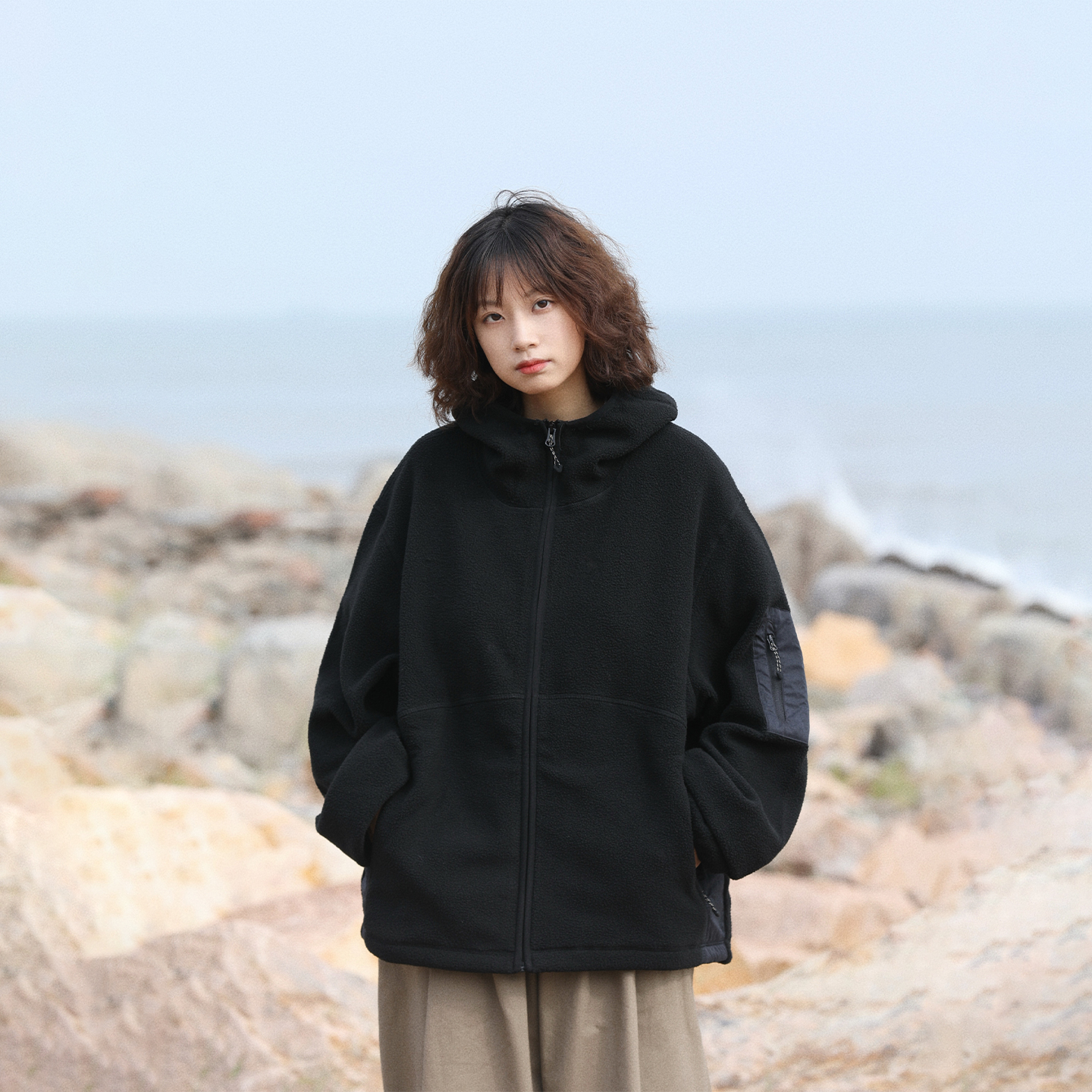 阿于呆340g重磅摇粒绒连帽卫衣