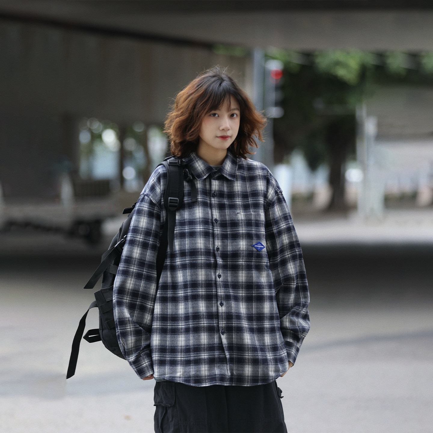 阿于呆日系复古格子长袖衬衫男新款休闲cleanfit慵懒衬衣外套女潮,男装,衬衫,淘宝优惠券,粉丝福利购,淘宝优惠卷