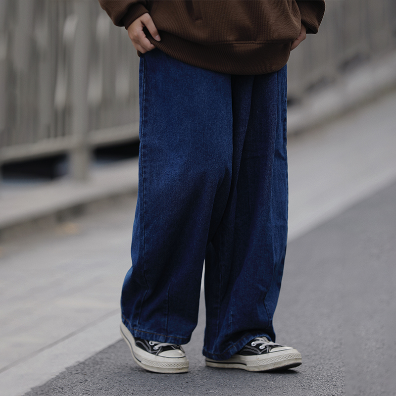 阿于呆长裤春秋廓形牛仔裤