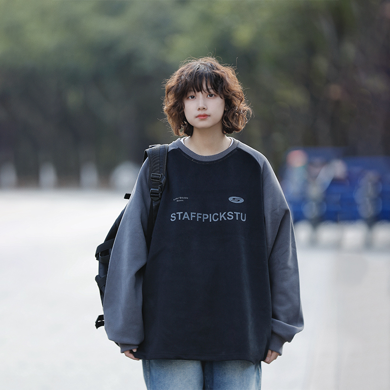 阿于呆日系复古套头卫衣