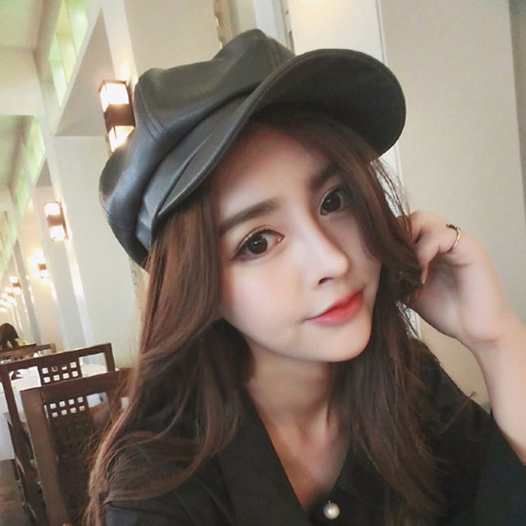 帽子女秋冬天英伦皮革八角帽韩国潮休闲韩版百搭画家帽日系贝雷帽|ruв категории Аксессуары, шляпа - от Buy2taobao.com для оказания профессиональной услуги покупки агента Taobao