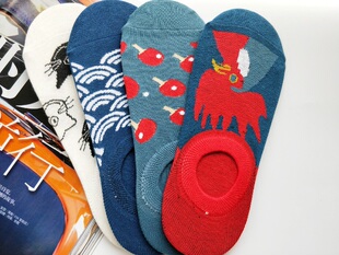 韩版 浅口隐形袜男卡通可爱棉袜子00402 船袜春秋薄短袜女潮ins个性