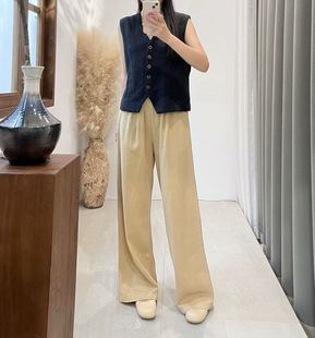 湿纺汉麻酵素洗直筒裤 ML7001