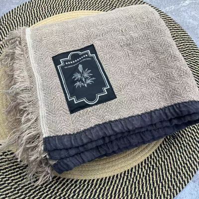 100纯麻手编盖毯沙发巾 140*205