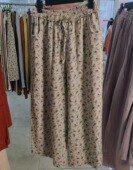 汉麻雨露麻印花直筒休闲裤 QY1185