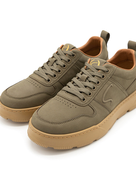 沙驰男鞋正品2025秋冬新款运动休闲鞋真皮板鞋厚底皮鞋H12A7B0088