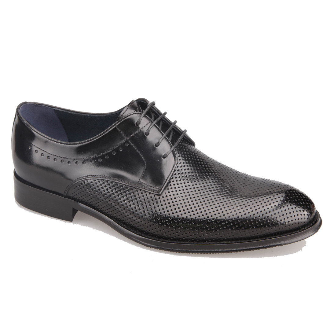 沙驰男鞋夏季新款商务休闲鞋真皮尖头正装镂空透气皮鞋凉鞋洞洞鞋