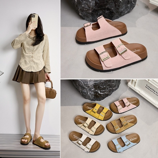 小羊轻奢勃肯拖鞋女2026年新春夏款外穿凉拖百搭一字拖休闲凉鞋子