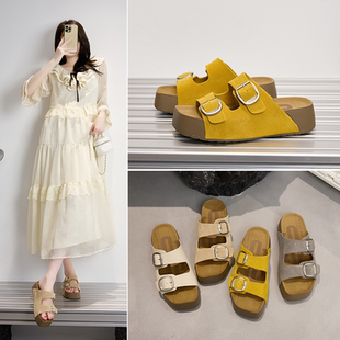 小羊轻奢凉鞋女2026新春夏款厚底软底不累脚外穿沙滩凉拖鞋子