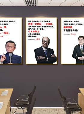 名人名言挂画公司企业家海报墙贴办公室会议室励志标语贴画装饰画