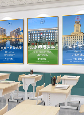 中国名校简介海报挂图著名985/211工程大学 校园文化班级励志墙贴