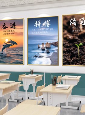 大学校训励志海报墙贴画高中生学习激励班级标语装饰挂图海报自粘