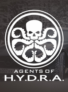 漫威复仇者联盟车贴九头蛇神盾局创意个性汽车车身车门油箱盖贴纸