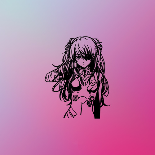 TLP镂空车贴 EVA新世纪福音NEON EVANGELION惣流明日香Asuka贴纸