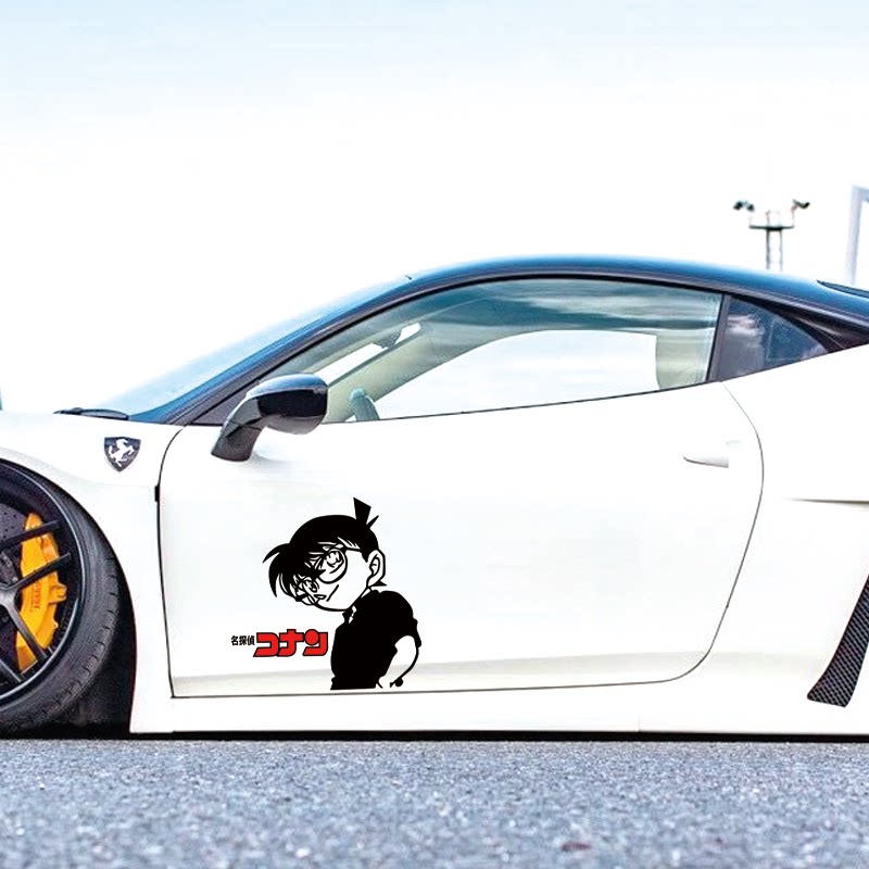 经典动漫 名侦探柯南贴纸 汽车贴划痕 车门侧身贴柯南