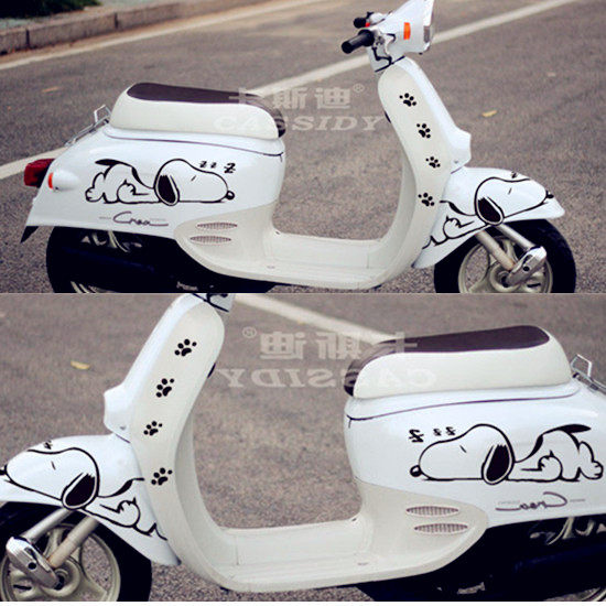 史努比小龟王电动摩托车贴纸 雅马哈踏板车个性拉花 鬼火创意贴纸
